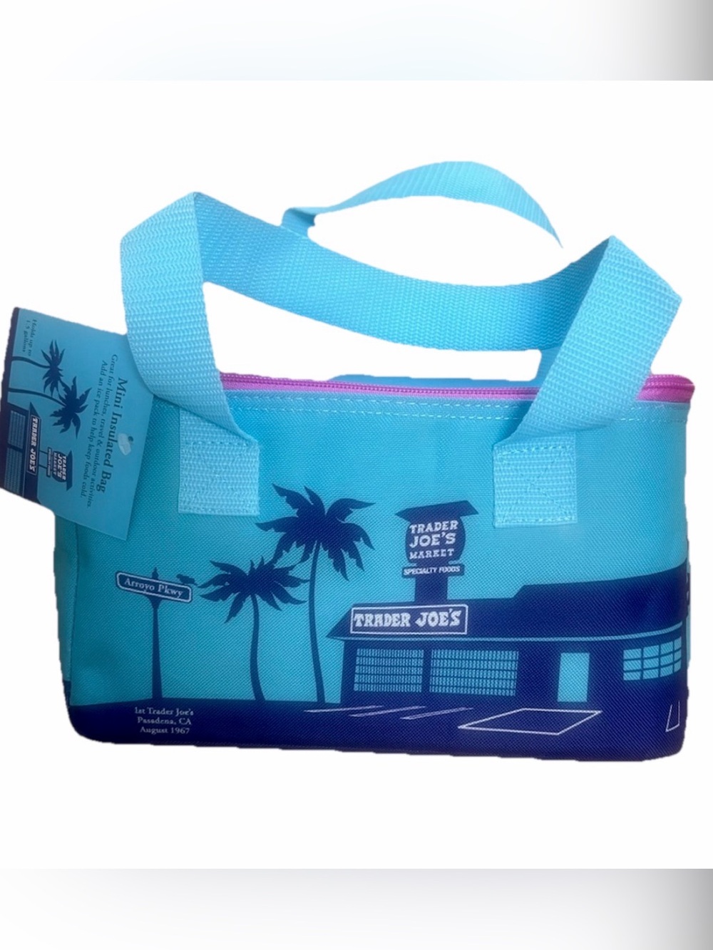 Trader Joe's Blue/Lavender Striped Mini Insulated Bag 💙💜 LIMITED EDITION 2026